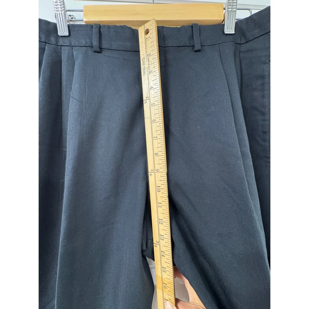 Savane Deep Dye Mens Pleated Dress Pants Black Cuffed Trousers 36x29